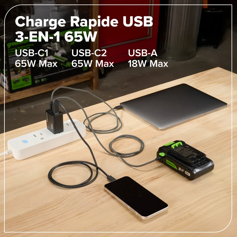 24V Brushless 10-Piece Power Tool Combo Kit, (2) 4.0Ah & (1) 2.0Ah USB-C Batteries & 65W Charger Included