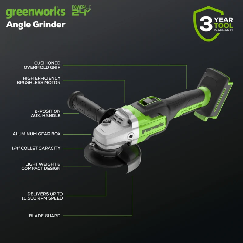 24V Brushless 10-Piece Power Tool Combo Kit, (2) 4.0Ah & (1) 2.0Ah USB-C Batteries & 65W Charger Included