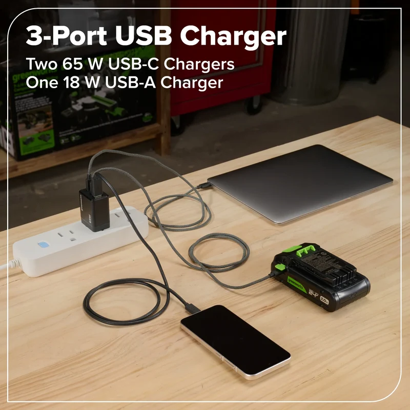 24V Brushless 10-Piece Power Tool Combo Kit, (2) 4.0Ah & (1) 2.0Ah USB-C Batteries & 65W Charger Included