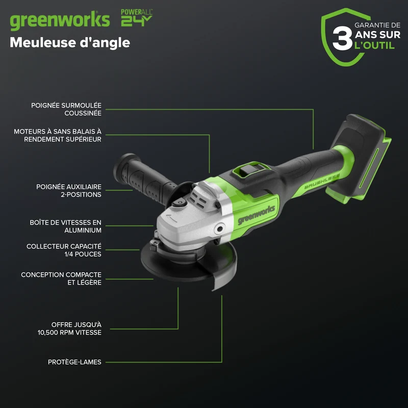 24V Brushless 10-Piece Power Tool Combo Kit, (2) 4.0Ah & (1) 2.0Ah USB-C Batteries & 65W Charger Included