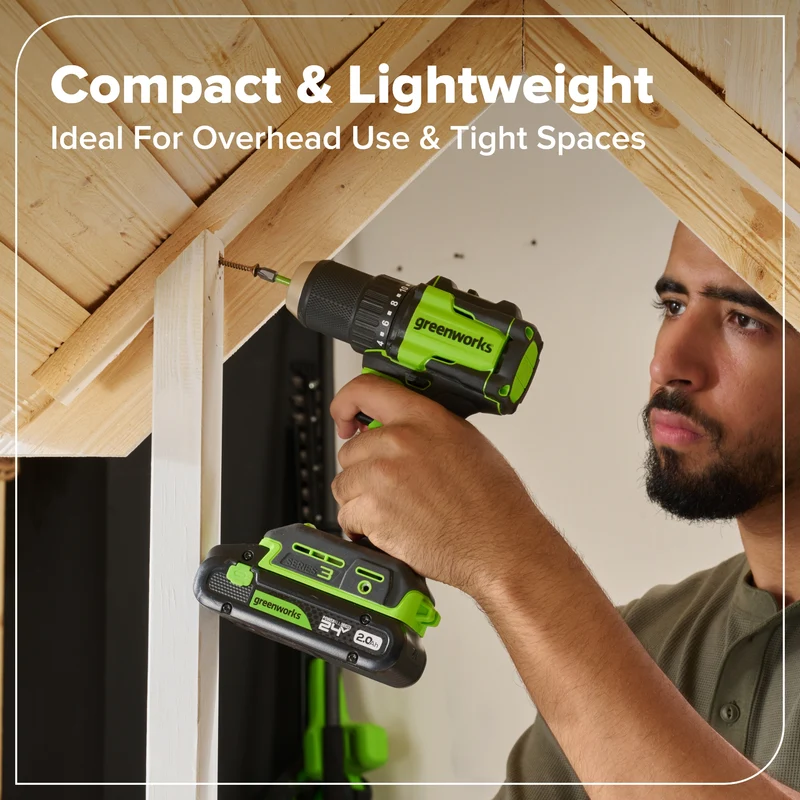 24V Cordless Battery 1/2" 400 in/lbs. Drill Driver – 2.0Ah USB-C Battery & 30W USB-C Fast Charger Included