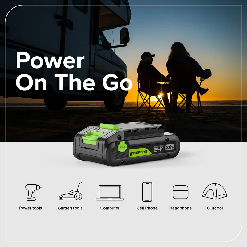 24V Cordless Battery 1/2" 400 in/lbs. Drill Driver – 2.0Ah USB-C Battery & 30W USB-C Fast Charger Included