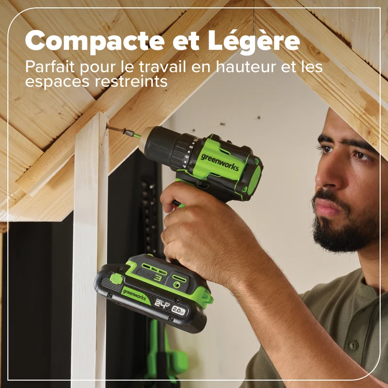 24V Cordless Battery 1/2" 400 in/lbs. Drill Driver – 2.0Ah USB-C Battery & 30W USB-C Fast Charger Included