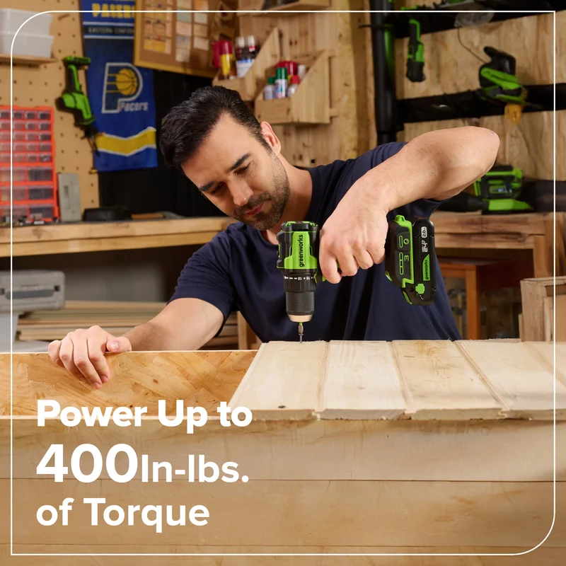 24V Cordless Battery 400 in-lbs Drill / Driver and 1950 in-lbs Impact Driver – (2) 2.0Ah USB-C Batteries & 65W USB-C Fast Charger Included