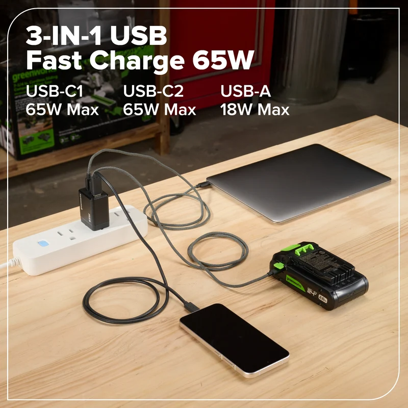 24V Brushless Drill/Driver & 6.5" Circular Saw Combo Kit – (2) 2.0Ah USB-C Batteries & 65W USB-C Fast Charger Included