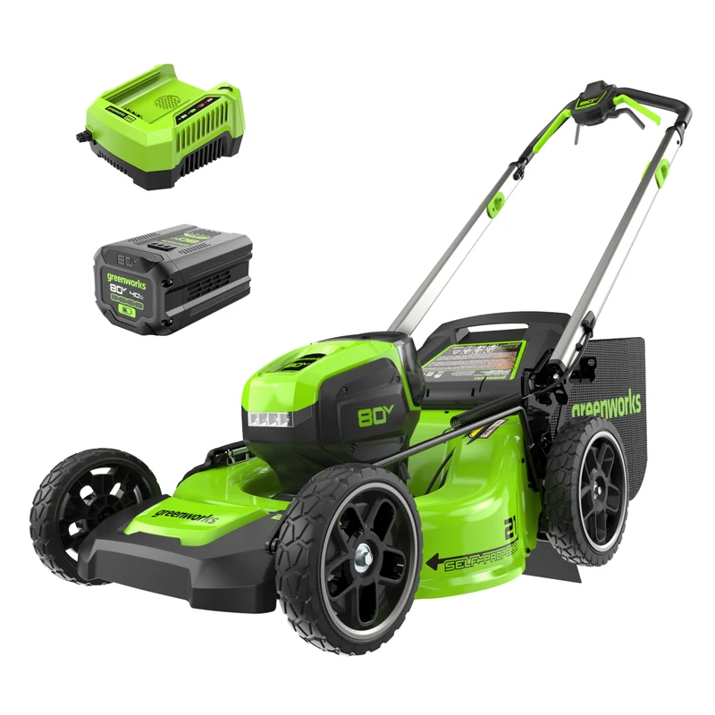 80V 21" Self-Propelled Cordless Lawn Mower , 4.0Ah Battery and Rapid Charger Included