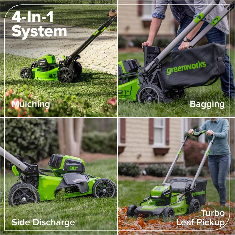 80V 21" Self-Propelled Cordless Lawn Mower , 4.0Ah Battery and Rapid Charger Included