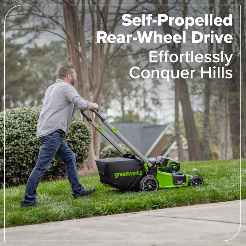 80V 21" Self-Propelled Cordless Lawn Mower , 4.0Ah Battery and Rapid Charger Included