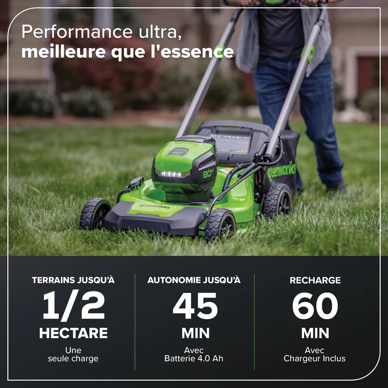 80V 21" Self-Propelled Cordless Lawn Mower , 4.0Ah Battery and Rapid Charger Included