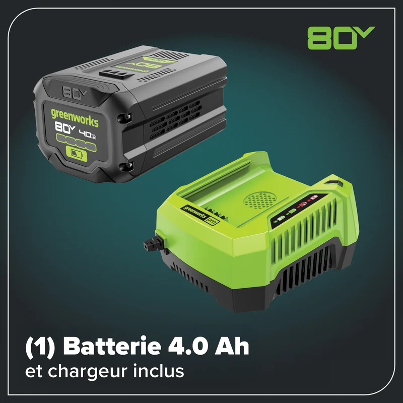 80V 21" Self-Propelled Cordless Lawn Mower , 4.0Ah Battery and Rapid Charger Included