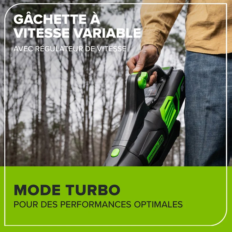 80V 650 CFM - 145 MPH Leaf Blower, 2.0Ah Battery and Charger Included