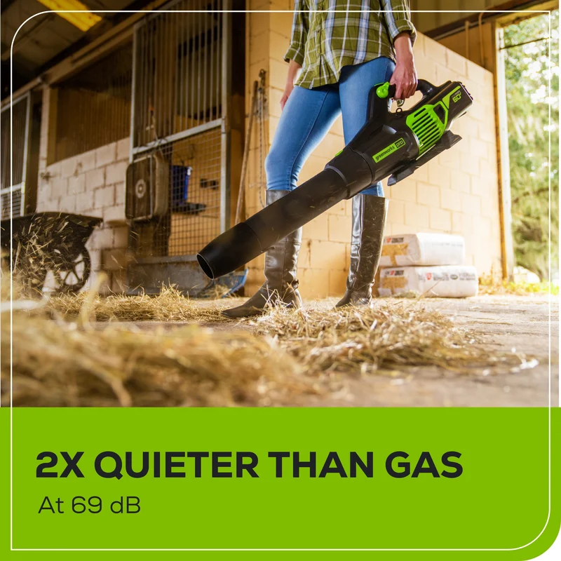 60V 610 CFM - 130 MPH Cordless Leaf Blower, 2.5Ah Battery & Charger Included