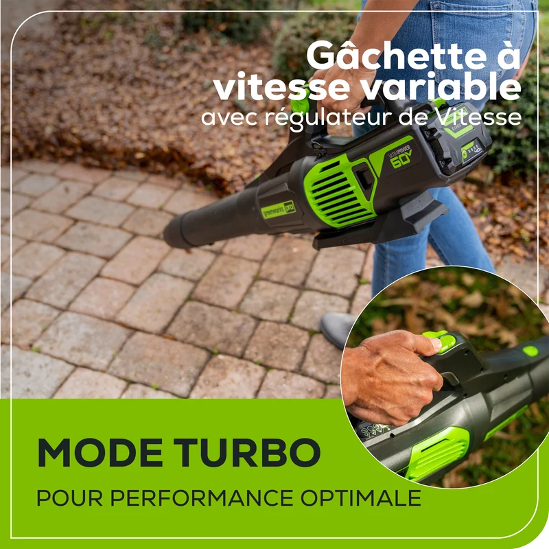 60V 610 CFM - 130 MPH Cordless Leaf Blower, 2.5Ah Battery & Charger Included