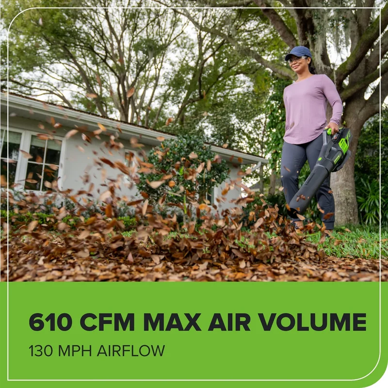 60V 17" Brushless Mower & 610 CFM Brushless Blower Combo Kit, 4.0Ah Battery and Charger Included