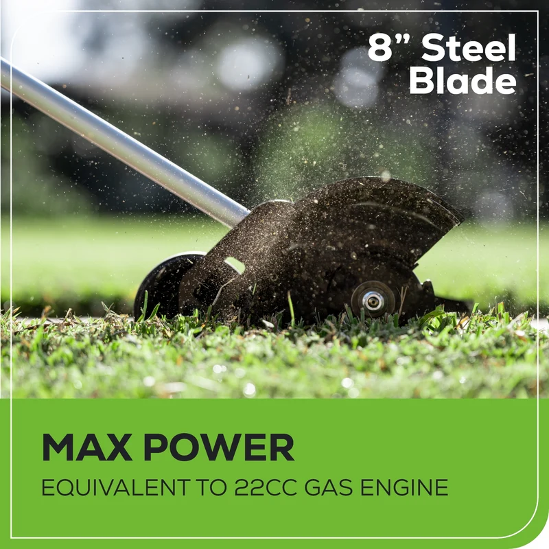 60V 8" Brushless Cordless Edger, 2.0Ah Battery and Charger Included