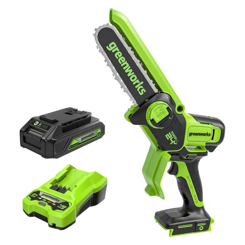 24V 6" Brushless Pruner Saw, 2.0Ah Battery and Charger Included