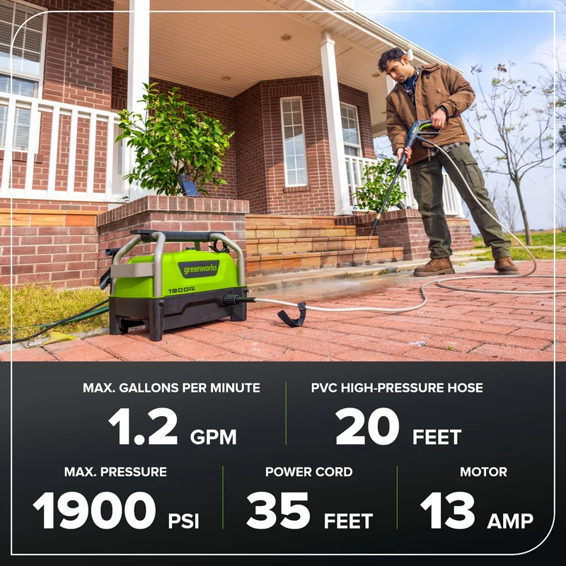 Greenworks 1900PSI 1.2GPM Pressure Washer