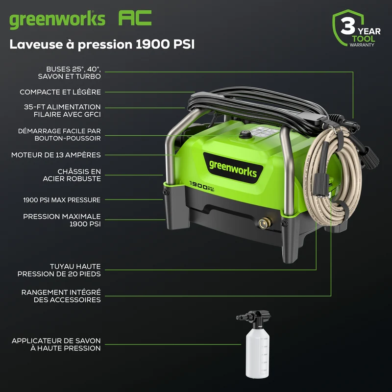 Greenworks 1900PSI 1.2GPM Pressure Washer