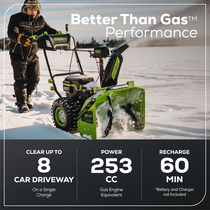 Greenworks 80V 24'' Dual Stage Snow Thrower (Tool Only)