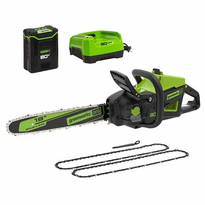80V 18" Gen II Chainsaw, 4.0Ah Battery and Rapid Charger Included