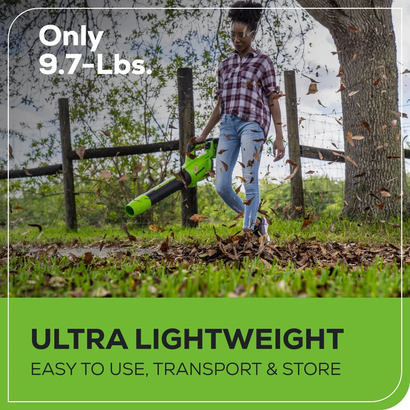 48V (24V x 2) Brushless Leaf Blower 140 MPH - 585 CFM, (2) 4.0Ah USB Batteries and Dual Port Charger Included, BL48L4410