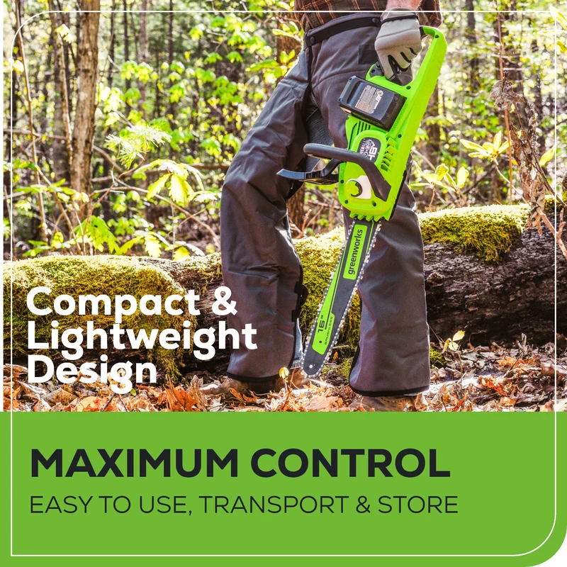 48V (24V x 2) 16'' Chainsaw, (2) 4.0Ah Batteries & Charger Included BONUS: Extra Chain