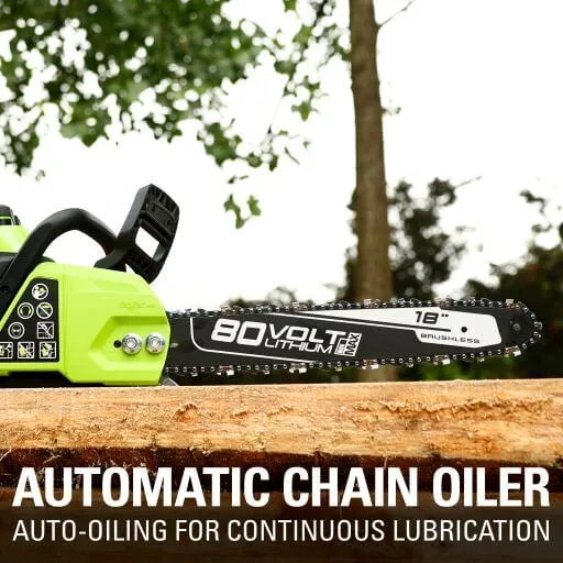 80V 18" Brushless Chainsaw & 80V Brushless Blower Combo Kit, 2.0Ah Battery and Charger Included