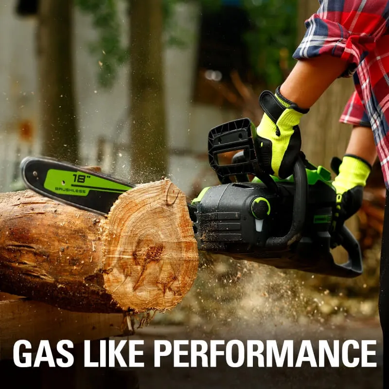 80V 18" Brushless Chainsaw & 80V Brushless Blower Combo Kit, 2.0Ah Battery and Charger Included