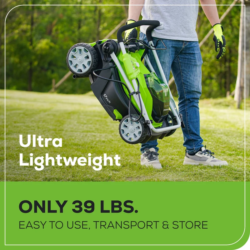 40V 17" Battery Lawn Mower - Push with 4.0Ah Battery & Charger