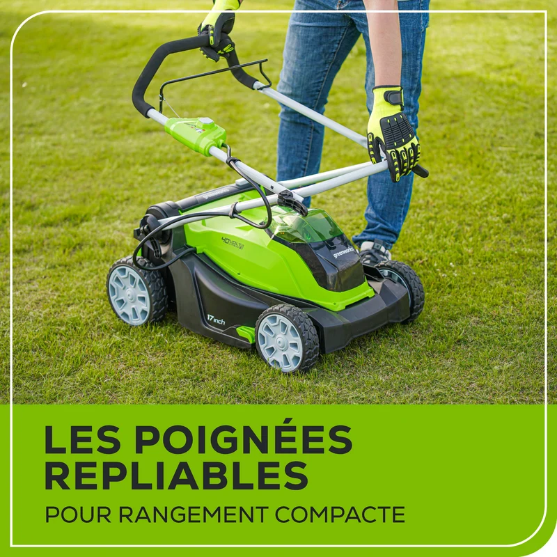 40V 17" Battery Lawn Mower - Push with 4.0Ah Battery & Charger