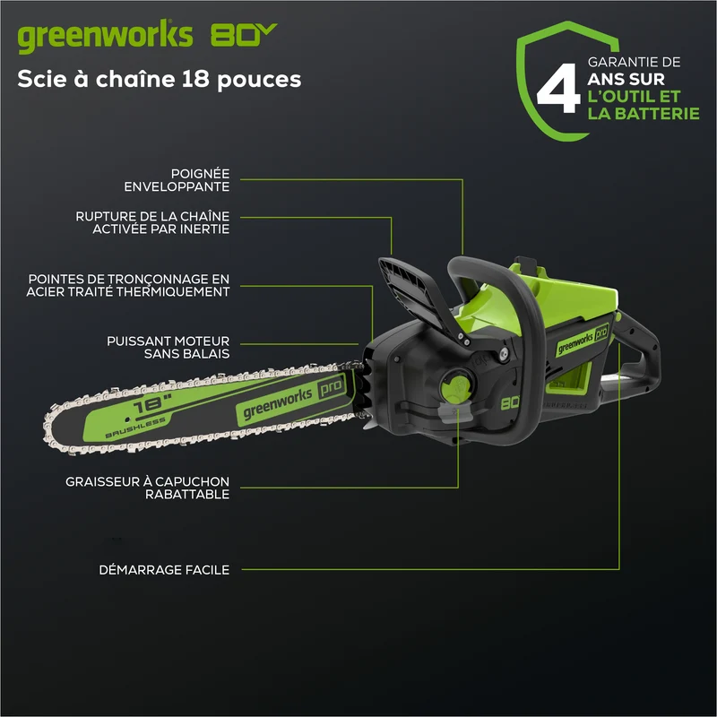 80V 18" Brushless Chainsaw (Tool Only)