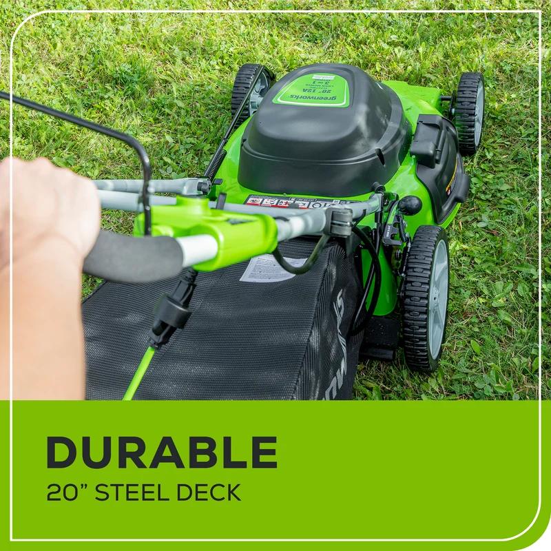 12 Amp Electric Lawn Mower - 20" Corded Push Mower
