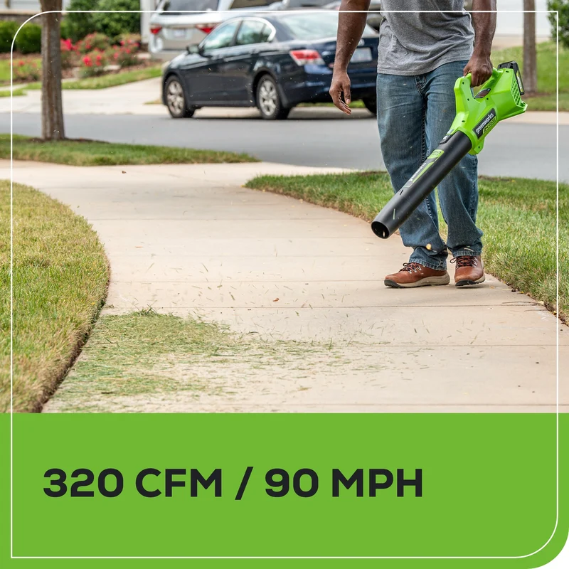 48V (24V x 2) Lawn Mower & String Trimmer & Blower Combo, (2) 4.0Ah Batteries and Dual Port Charger Included