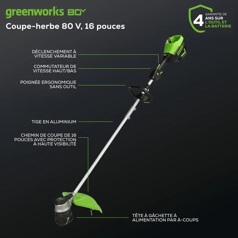 80V 14"/16'' String Trimmer + 2pk Bulk Line (Tool Only)