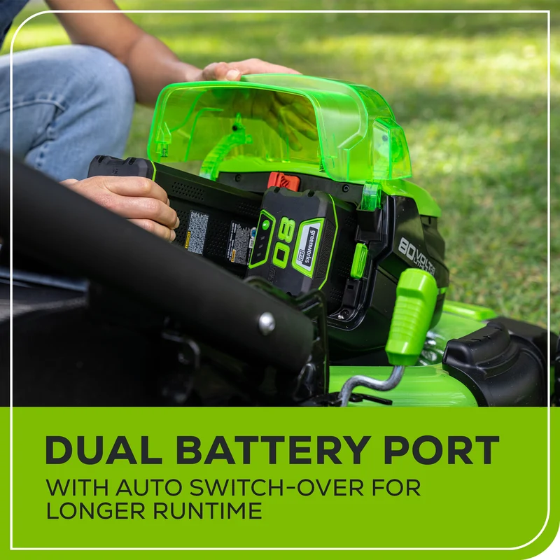 80V 21" Self-Propelled Brushless Lawn Mower, 4.0Ah and 2.0Ah Battery and Charger Included