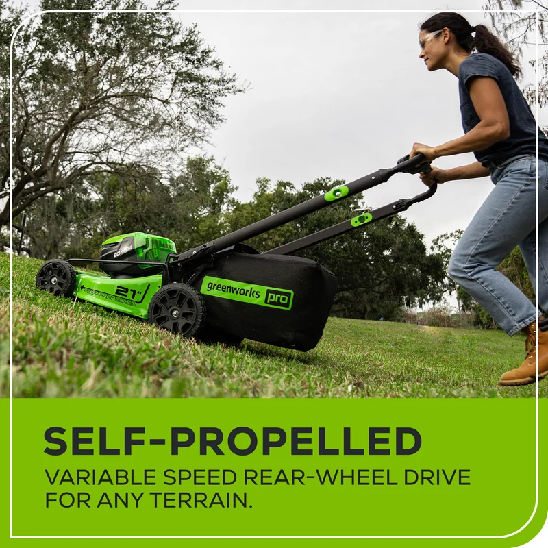 80V 21" Self-Propelled Brushless Lawn Mower, 4.0Ah and 2.0Ah Battery and Charger Included