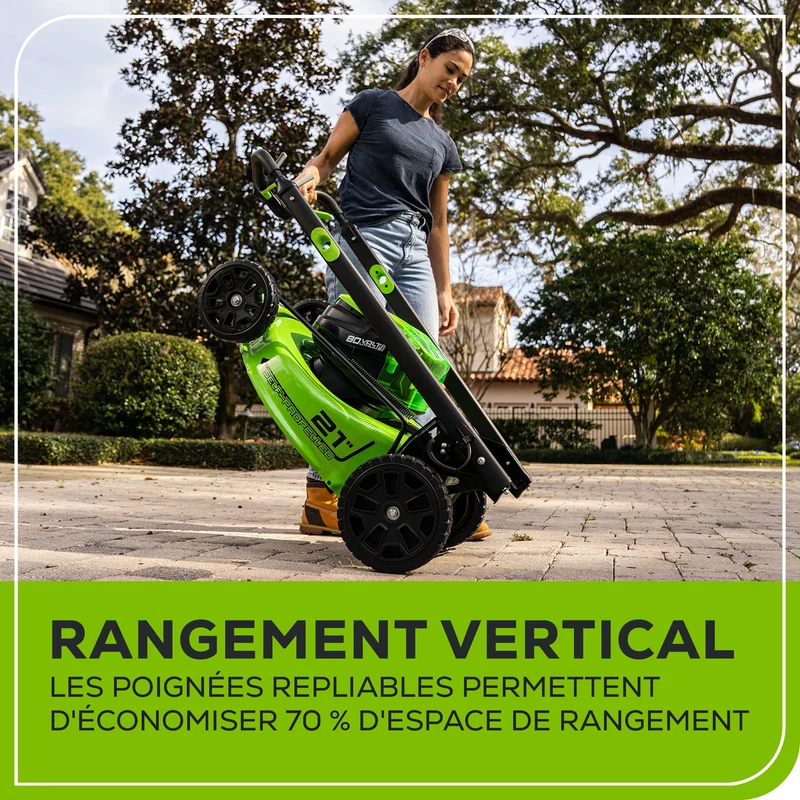 80V 21" Self-Propelled Brushless Lawn Mower, 4.0Ah and 2.0Ah Battery and Charger Included