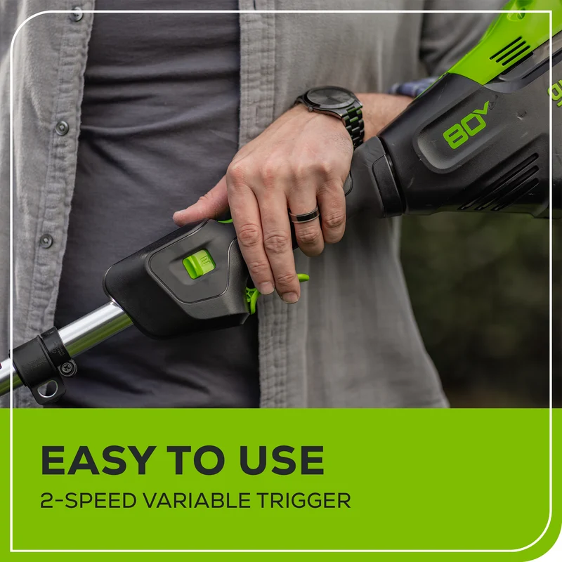 80V 16" String Trimmer with Edger Attachment (Tool Only)