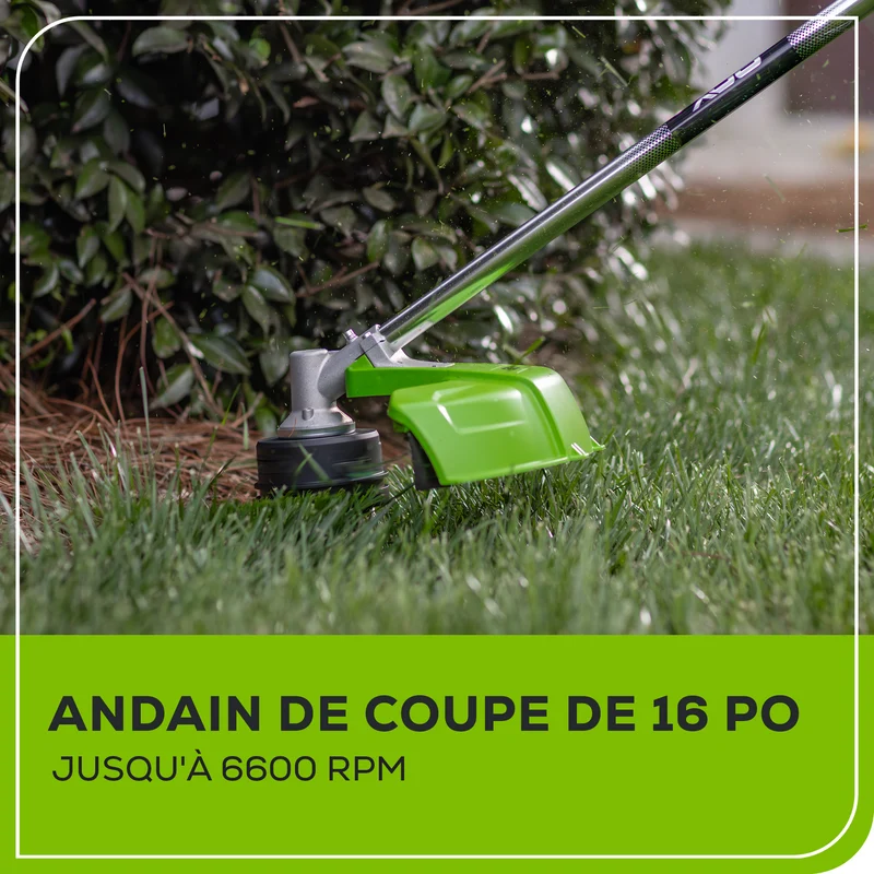 80V 16" String Trimmer with Edger Attachment (Tool Only)