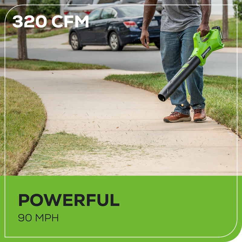 24V Axial Blower 90 MPH - 320 CFM, 2.0Ah USB Battery and Charger Included