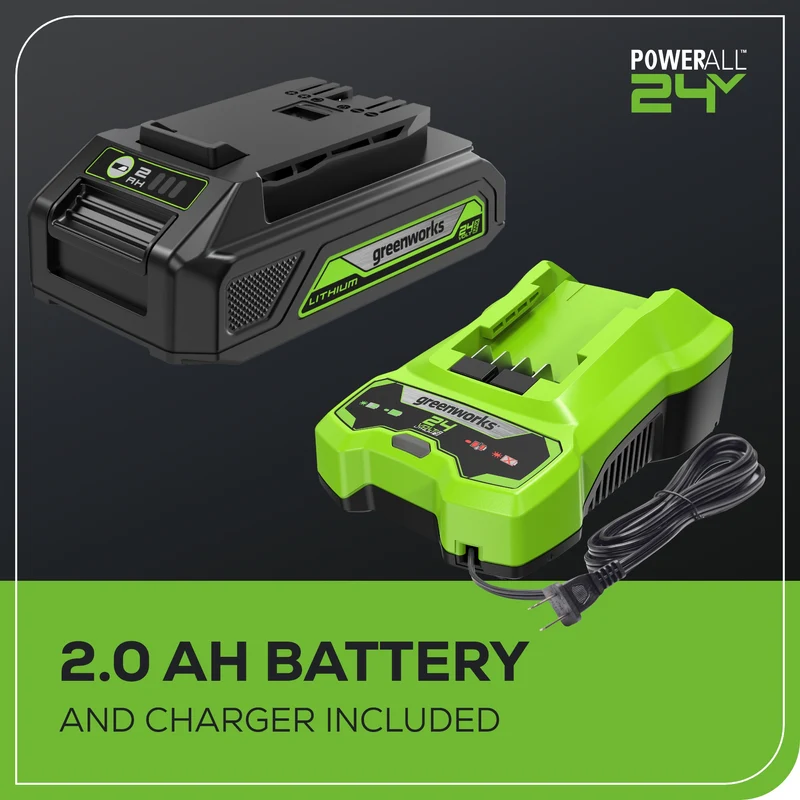 24V Axial Blower 90 MPH - 320 CFM, 2.0Ah USB Battery and Charger Included