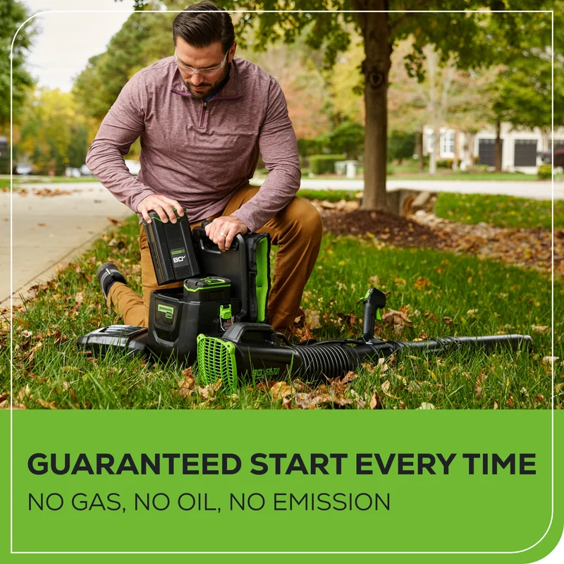 80V Backpack Blower 690 CFM - 165 MPH, (2) 4.0Ah Batteries and Dual Charger Included