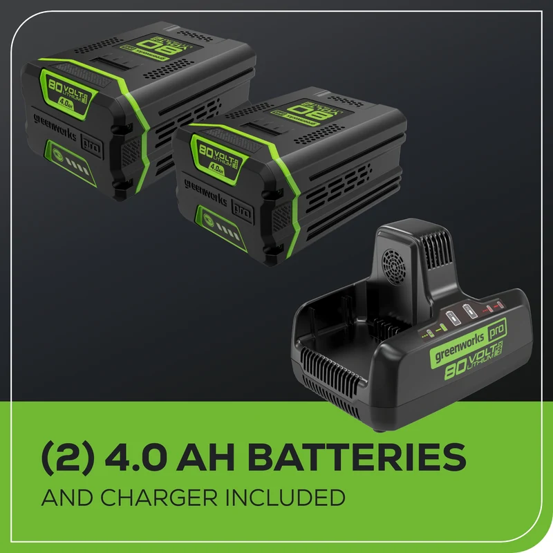 80V Backpack Blower 690 CFM - 165 MPH, (2) 4.0Ah Batteries and Dual Charger Included