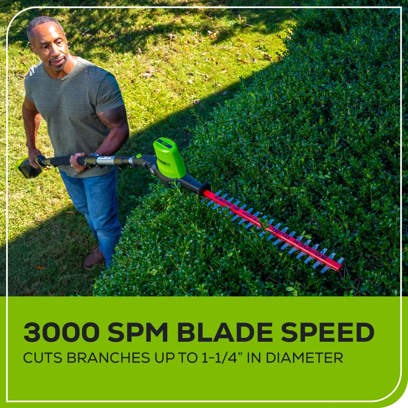 80V 20" Pole Hedge Trimmer, (2) 2.0Ah Battery and Charger Included