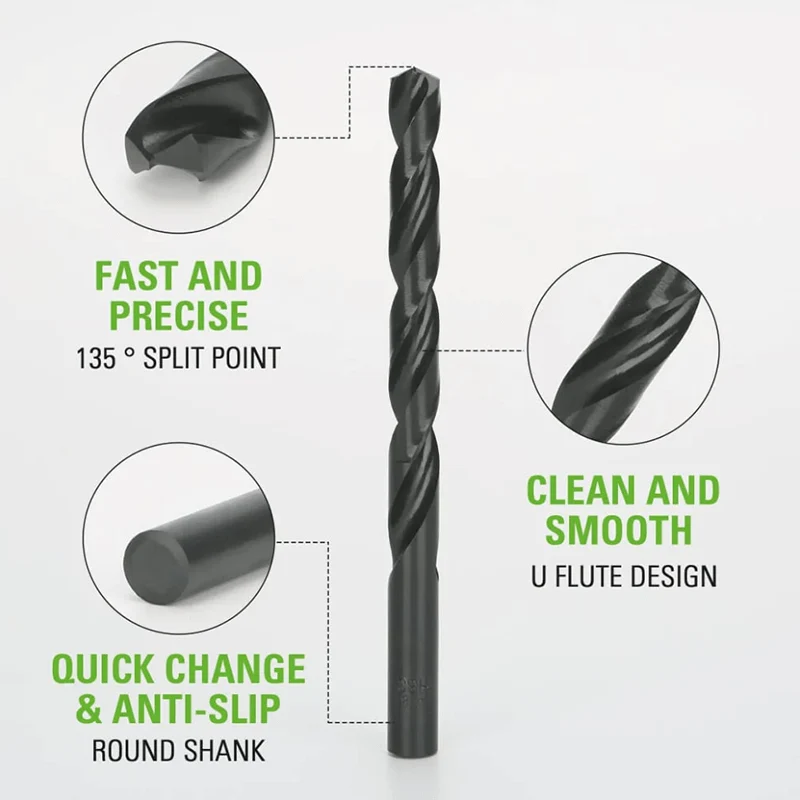 21 PCS Black Oxide Drilling Bit Set