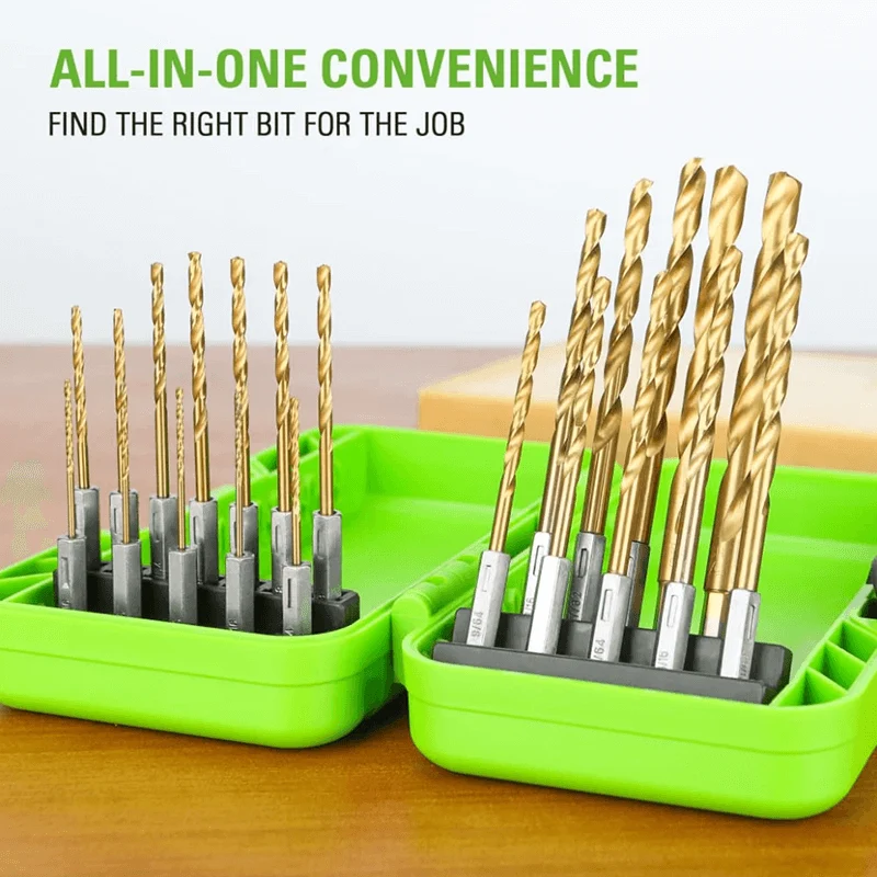 22 PC Titanium Drilling Bit Set