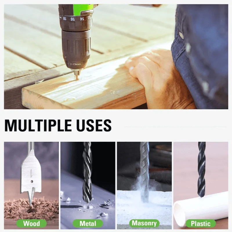 60 PCS Multi-Material Drill and Driver Set