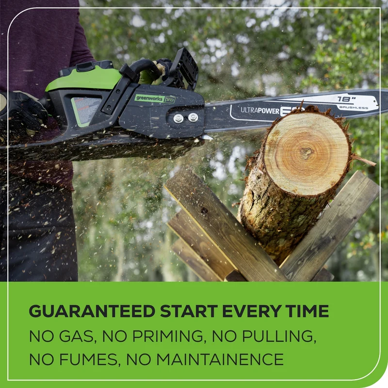 60V 18" Chainsaw, 4.0Ah Battery and Charger Included