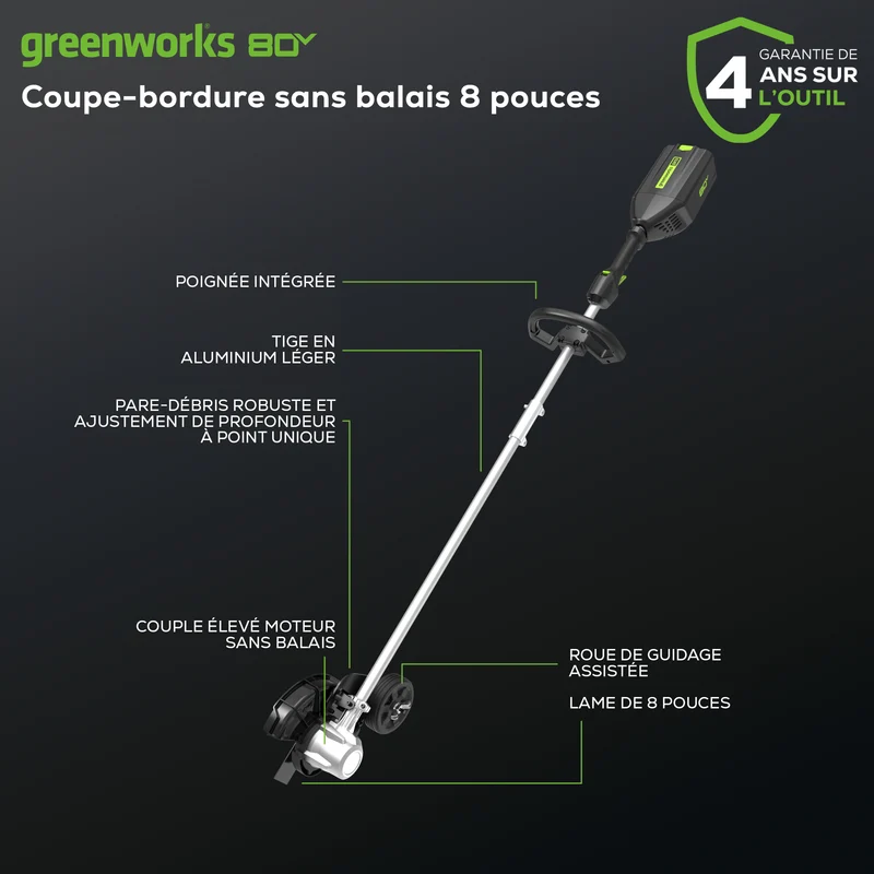 80V 8" Brushless Edger (Tool Only)