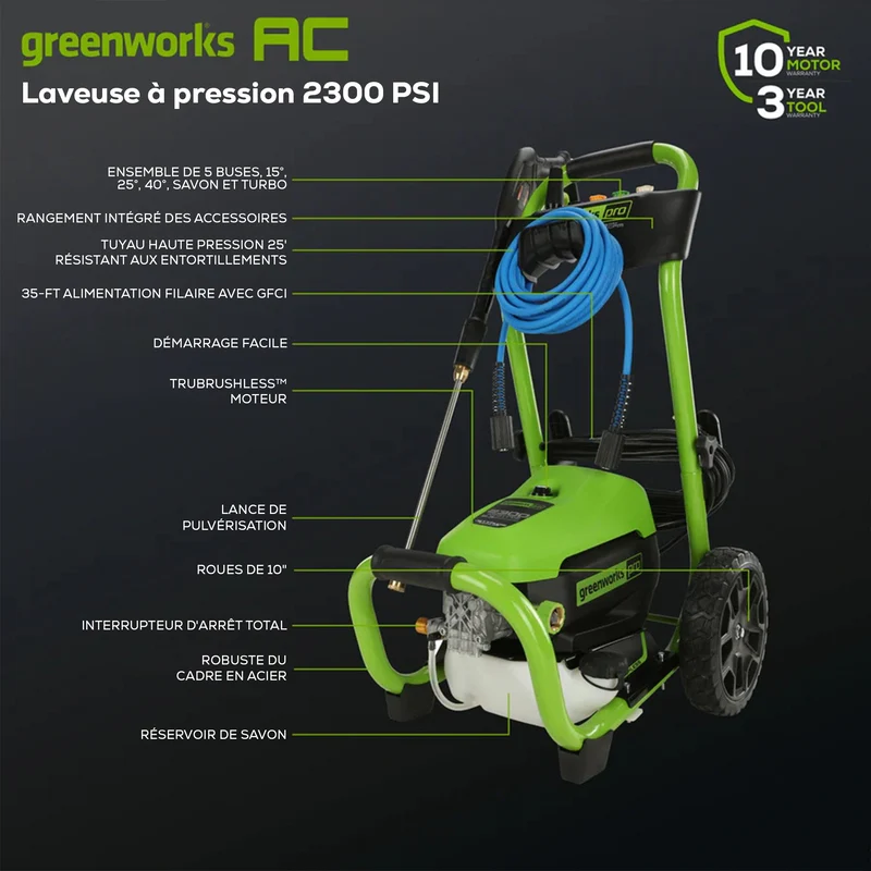 2300 PSI 1.2 GPM 14 Amp GEN II Brushless Pressure Washer
